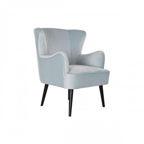 atzveltnes krēsls DKD Home Decor Melns Metāls Debesu zils (76 x 76 x 82 cm) image 1