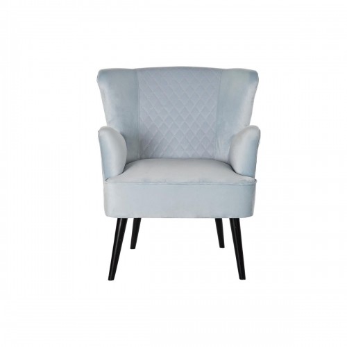 atzveltnes krēsls DKD Home Decor Melns Metāls Debesu zils (76 x 76 x 82 cm) image 4
