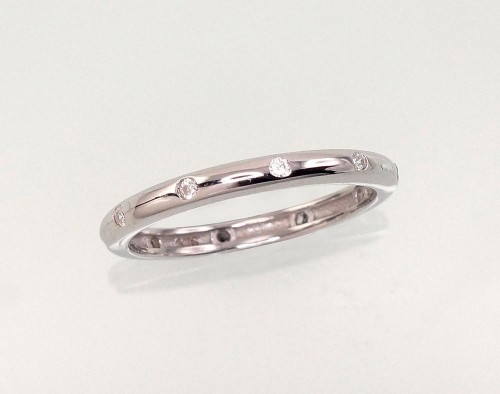 Серебряное кольцо #2101173(PRh-Gr)_CZ, Серебро 925°, родий (покрытие), Цирконы, Размер: 15.5, 1.5 гр. image 1