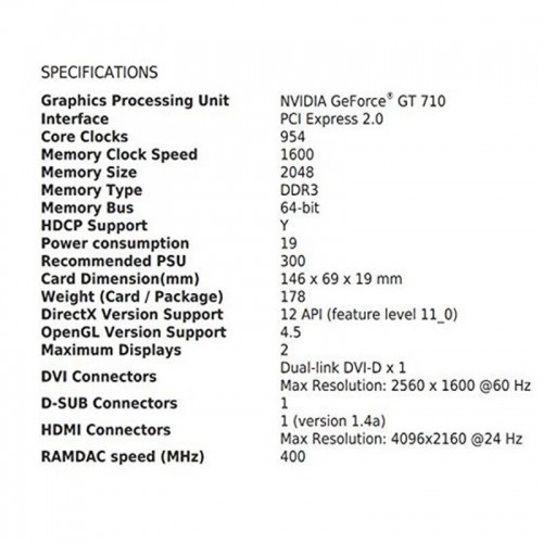 Графическая карта MSI VGA NVIDIA GT 710 2 GB DDR3 image 2