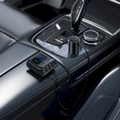 Acefast car charger 90W USB Type C | 3x USB | cigarette lighter socket, PPS, PD3.0, QC3.0, AFC, FCP charging station black (B8 black) image 5