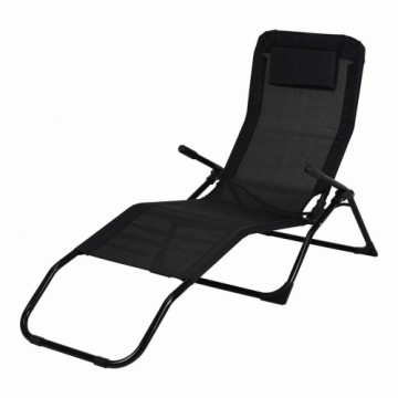 Bigbuy Outdoor Шезлонг Melns Locīšana (158 cm)