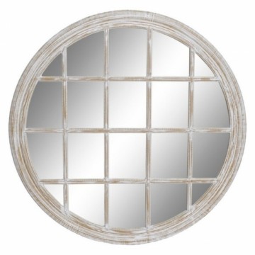 Sienas spogulis DKD Home Decor Stikls Balts Dzelzs Koks MDF Kails (90 x 2 x 90 cm)