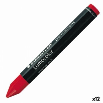 Цветные полужирные карандаши Staedtler Lumocolor постоянный Красный (12 штук)