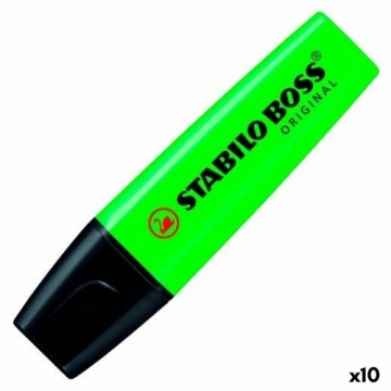Флуоресцентный маркер Stabilo Boss Зеленый 10 штук