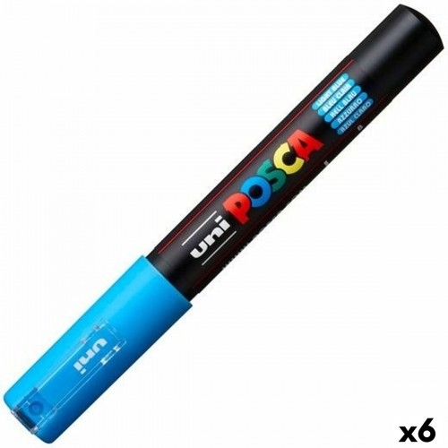 Marķiera Pildspalva POSCA PC-1M Gaiši Zils 6 gb. image 1