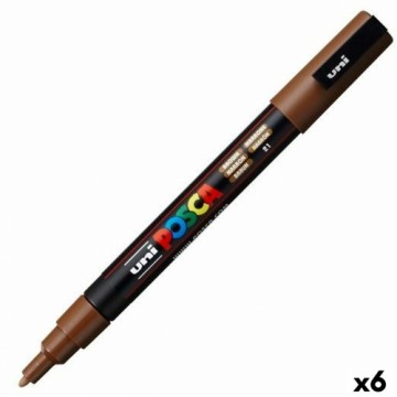 Marķieris POSCA PC-3M Brūns 6 gb.