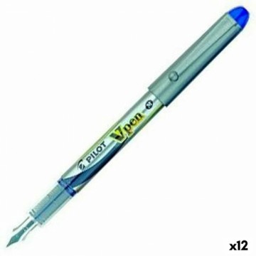 Ручка с жидкими чернилами Pilot V Pen Одноразовая Перо для каллиграфии Синий Сталь 0,4 mm (12 штук)