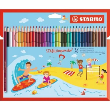 Акварельные цветные карандаши Stabilo Aquacolor Разноцветный 36 Предметы