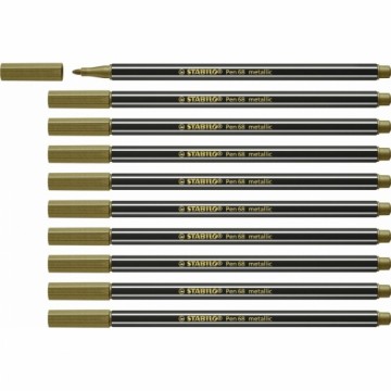 Фетр Stabilo Pen 68 metallic Позолоченный 10 штук