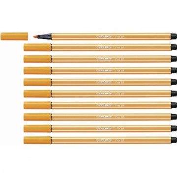 Фетр Stabilo Pen 68 Оранжевый 10 штук