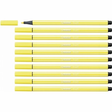 Фетр Stabilo Pen 68 Жёлтый 10 штук