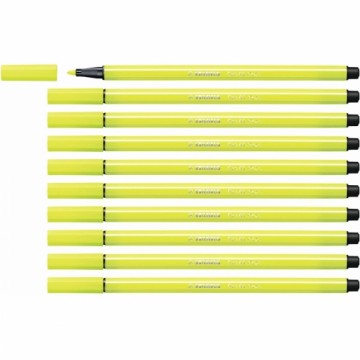 Фетр Stabilo Pen 68 Флюоресцентный Жёлтый 10 штук