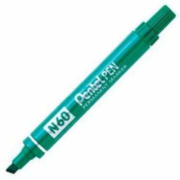 Постоянный маркер Pentel N60 Алюминий Зеленый 12 штук