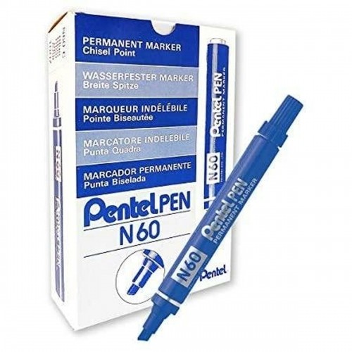 Постоянный маркер Pentel N60 Синий Алюминий 12 штук image 1