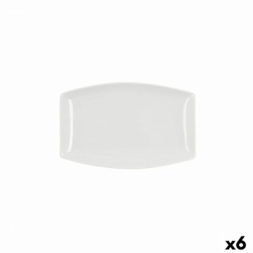 Pasniegšanas Plate Quid Gastro Kvadrāta Keramika Balts (25,2 x 16 x 2 cm) (6 gb.)