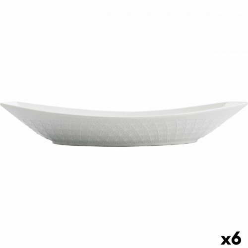 Pasniegšanas Plate Quid Gastro Keramika Balts (30 x 14,5 x 6 cm) (6 gb.) image 1