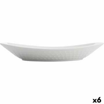 Pasniegšanas Plate Quid Gastro Keramika Balts (30 x 14,5 x 6 cm) (6 gb.)