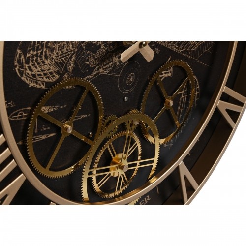 Настенное часы DKD Home Decor Самолет Стеклянный Позолоченный Железо Темно-коричневый (52 x 5 x 52 cm) image 3