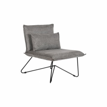 atzveltnes krēsls DKD Home Decor Melns Pelēks Metāls (66 x 78 x 75 cm)