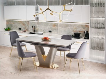 Halmar VALENTINO table light grey/gold