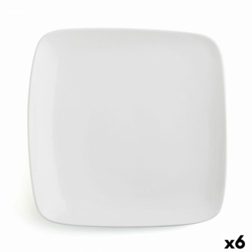 Плоская тарелка Ariane Vital Квадратный Керамика Белый (30 x 22 cm) (6 штук)