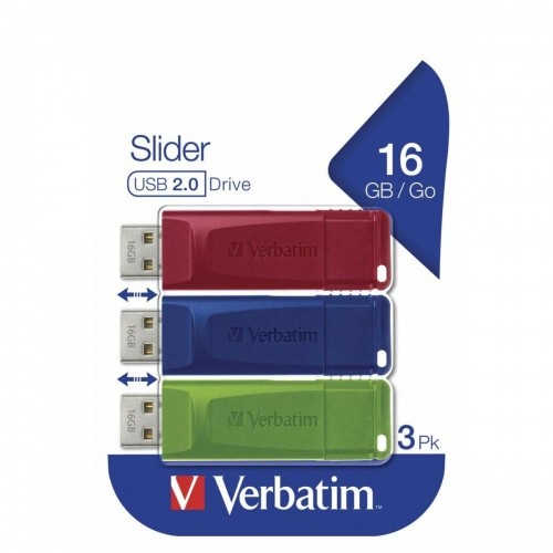 Zīmuļasināmais Verbatim Slider USB 2.0 Ievelkams 3 gb. 16 GB image 2