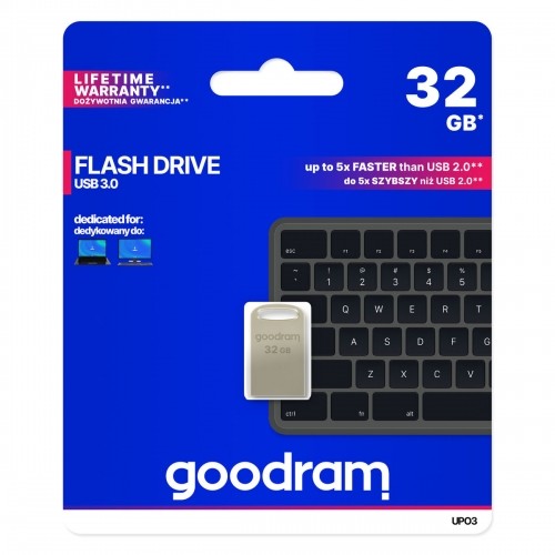 Zīmuļasināmais GoodRam Executive USB 3.0 Sudrabains 32 GB image 2