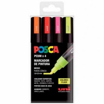 Набор маркеров POSCA PC-5M Fluor 4 Предметы