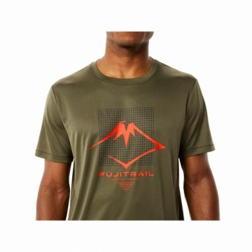 Vīriešu Krekls ar Īsām Piedurknēm Asics FUJITRAIL Zaļš