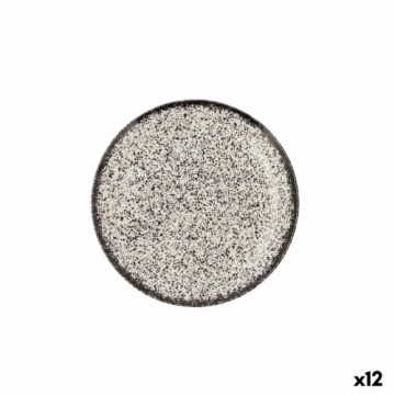 Плоская тарелка Ariane Rock Keramika Melns (Ø 21 cm) (12 gb.)