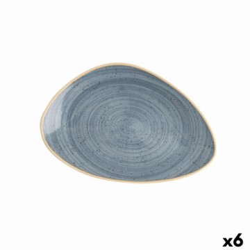 Плоская тарелка Ariane Terra Trijstūra motīvi Keramika Zils (Ø 29 cm) (6 gb.)