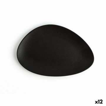 Плоская тарелка Ariane Antracita Trijstūra motīvi Keramika Melns (Ø 21 cm) (12 gb.)