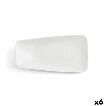 Плоская тарелка Ariane Vital Taisnstūra Keramika Balts (38 x 20,4 cm) (6 gb.)
