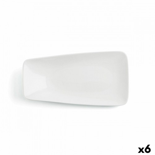 Плоская тарелка Ariane Vital Taisnstūra Keramika Balts (29 x 15,5 cm) (6 gb.) image 1