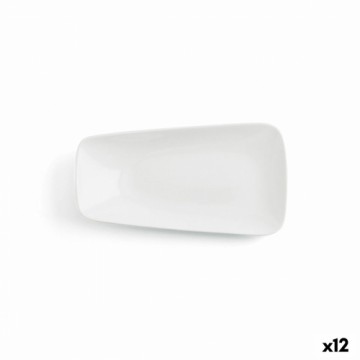 Плоская тарелка Ariane Vital Taisnstūra Keramika Balts (24 x 13 cm) (12 gb.)