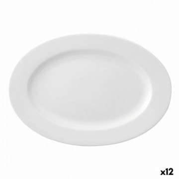 Плоская тарелка Ariane Prime Ovāls Keramika Balts (22 x 20 cm) (12 gb.)