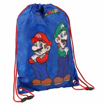 Mugursoma ar lencēm Super Mario & Luigi Zils (40 x 29 cm)
