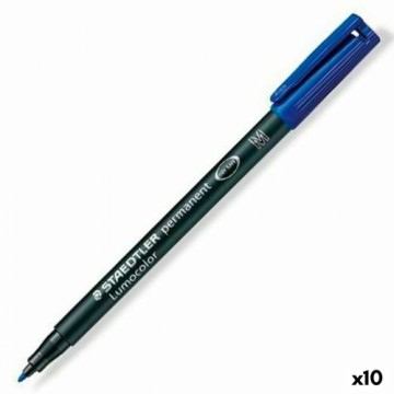Постоянный маркер Staedtler Lumocolor 317-3 M Синий (10 штук)
