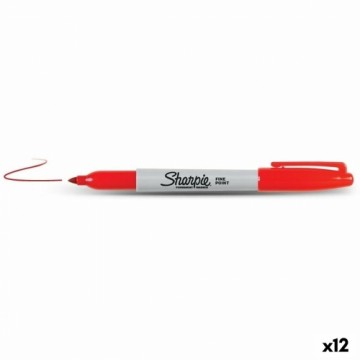 Постоянный маркер Sharpie Fine Point Красный 12 штук