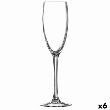 Bigbuy Home Šampanieša glāze Ebro Caurspīdīgs Stikls (160 ml) (6 gb.)