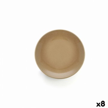 Плоская тарелка Anaflor Cepts māls Keramika Bēšs (25 cm) (8 gb.)