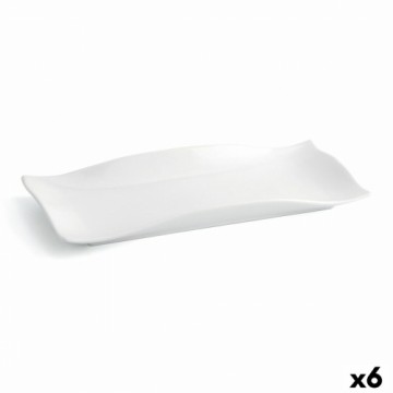 Плоская тарелка Quid Gastro Fun Керамика Белый (29,5 x 11 x 3 cm) (6 штук)