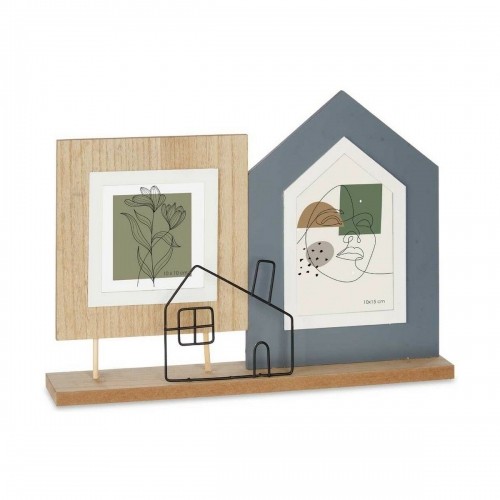 Gift Decor Фото рамка 2 фото дом Чёрный Коричневый Деревянный MDF (36 x 26 x 6 cm) (6 штук) image 4
