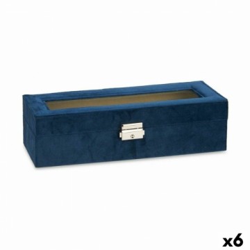 Gift Decor Watch Box Синий Металл Велюр (30,5 x 8,5 x 11,5 cm) (6 штук)