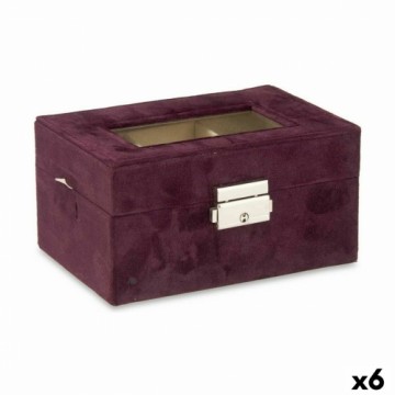 Gift Decor Watch Box Металл Велюр Бордовый (16 x 8,5 x 11 cm) (6 штук)