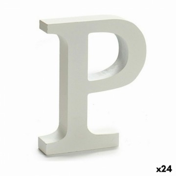 Pincello письмо P Деревянный Белый (2 x 16 x 14,5 cm) (24 штук)