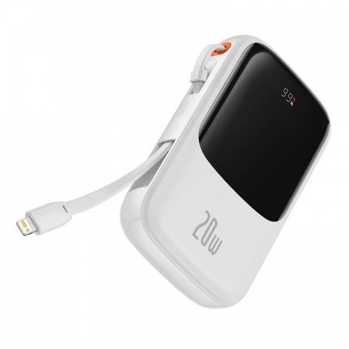 Powerbank Baseus Qpow PRO with cable, USB-C, 2xUSB, 10000mAh, 20W (White) image 4