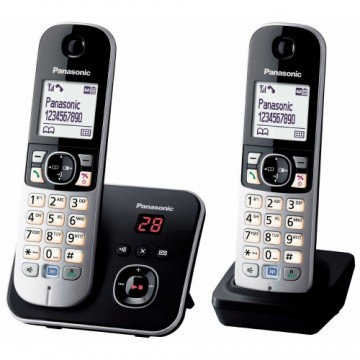 Стационарный телефон Panasonic Corp. KX-TG6822FRB Чёрный Серый