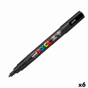 Marķiera Pildspalva POSCA PC-3M Melns (6 gb.)